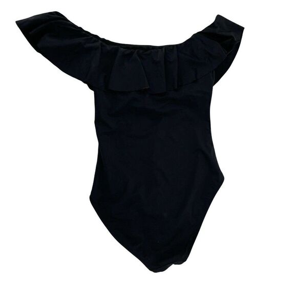 Black Off The Shoulder Ruffle One Piece Swimsuit Francescas Womens Size Small - Picture 3 of 7